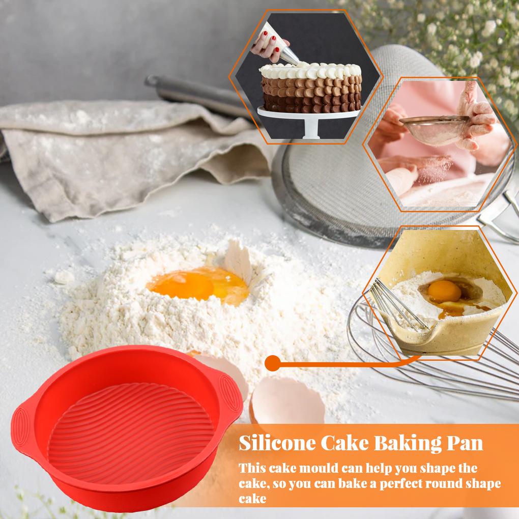 New Arrival Round Cake Mold Muffin Non\-stick Baking Pan Resistant Silicone Flexible Mould for Home Bakery