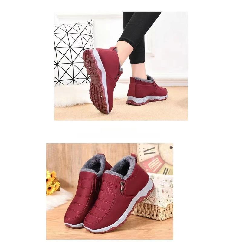 Unisex Winter Boots Fleece Lined Warm Snow Boots, Soft Sole Comfortable Casual Shoes for Seniors