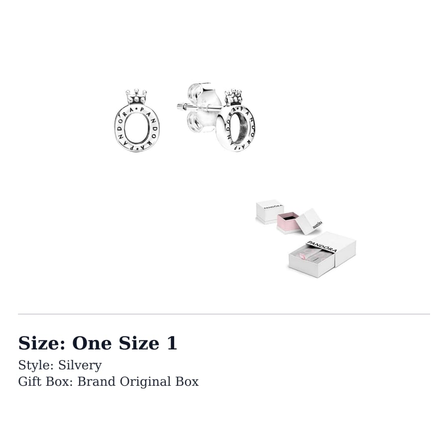 Pandora 925 Sterling Silver Stud Earrings Women's 298295