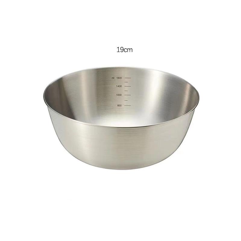 Stainless Steel Cooking Basin Korean Household Scale Basin Thickened Mixing and Basin Egg Beating Basin Salad Baking Basin
