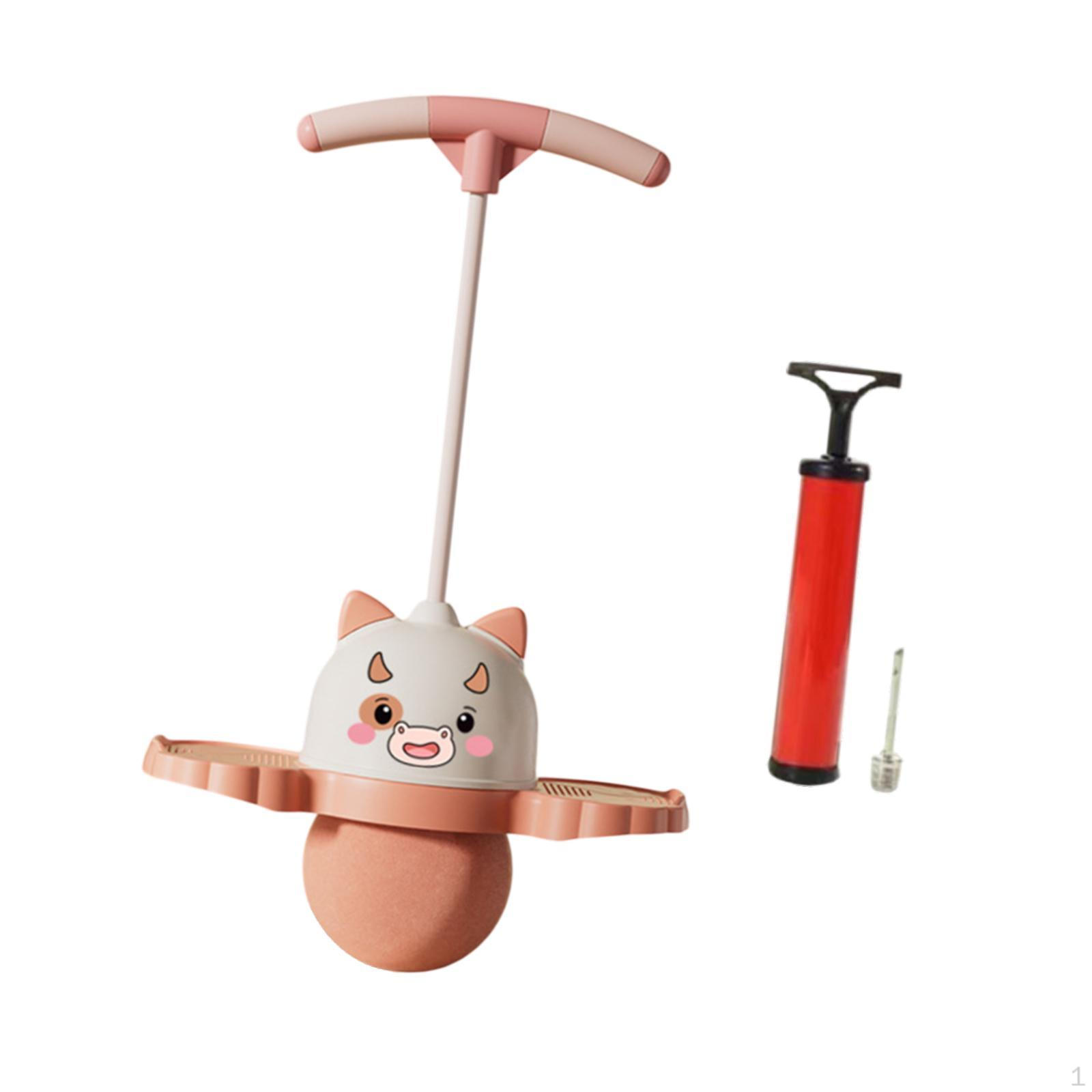 

Мяч-пого Tiger с ручкой, прыгающий детский насос, палка для прыжков, спортивный корпус розовый