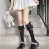 Multiple Bow Tube Socks Children Summer Thin Cute Japanese Design Sense Black Jk Calf Socks Babes