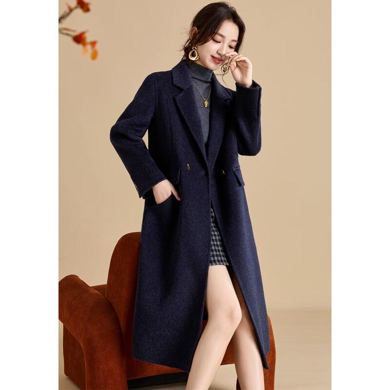Women's Elegant Wool Blend Double-faced Mid-length Coat