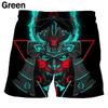 Vintage Japanese Samurai Ghost Mask Boxing Muay Thai Kickboxing Shorts Pants 3D Print Training Unisex Men Women Quick Dry Fitness Gym Sport Workout
