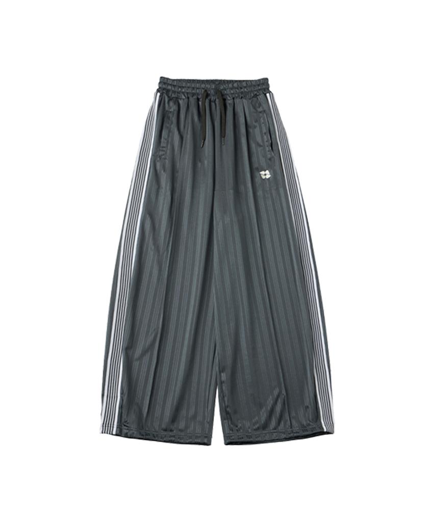 URBANAGE Balloon Fit Curved Line Track Pants_Khaki