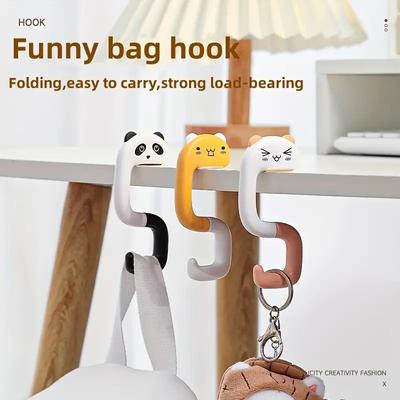 1pc Cartoon Desktop Hilfs Hängen Tasche Haken Klapptisch Hängen Tasche Haken Student Schul Haken Einfach Zu Tragen