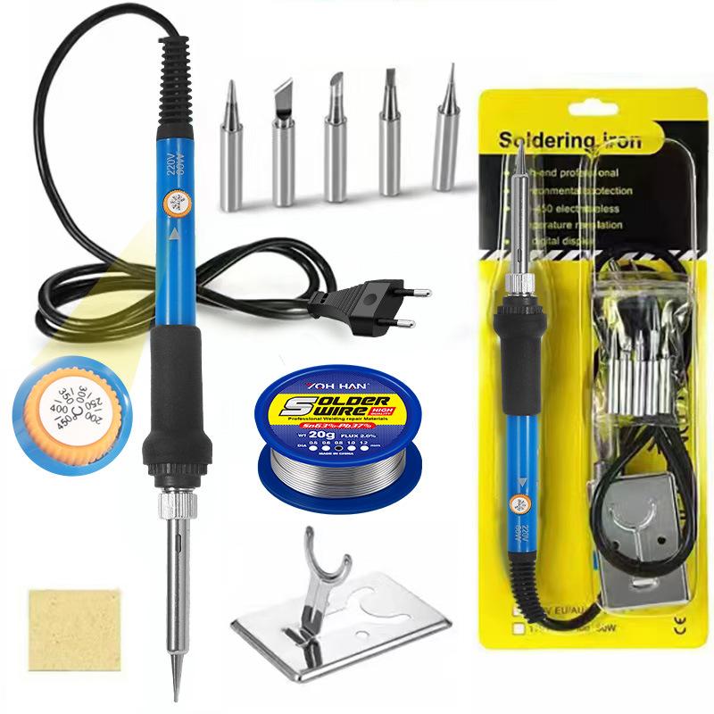 1SET Standard Constant Temperature Electric Soldering Iron Set Adjustable Temperature Belt Switch Electric Welding Pen Maintenance Welding Kit