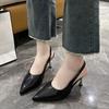 2025 spring and summer new French pointed head temperament thin heel single shoes women's fashion versatile and comfortable bag head single shoes wome