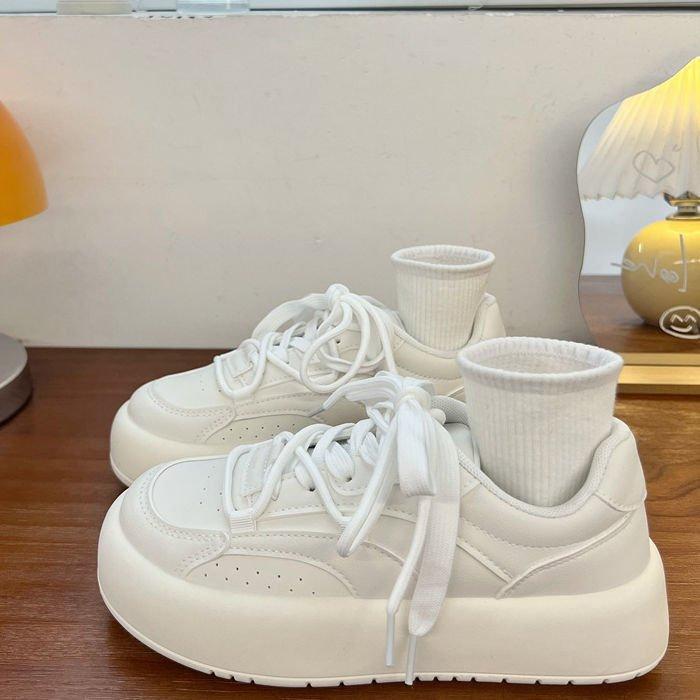 Women's Thick-Soled Shoes for Students All-Match Good-looking Sports Big Toe Board Shoes for Women  Summer New Casual Shoes White Shoes