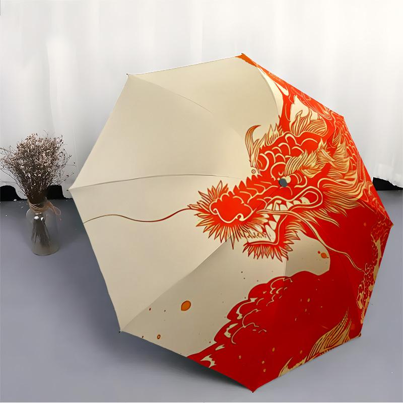 1pc Dragon Umbrella - 8-Rib Automatic Open/Close, Fashionable Compact Umbrella for Outdoor Adventures yy250813203