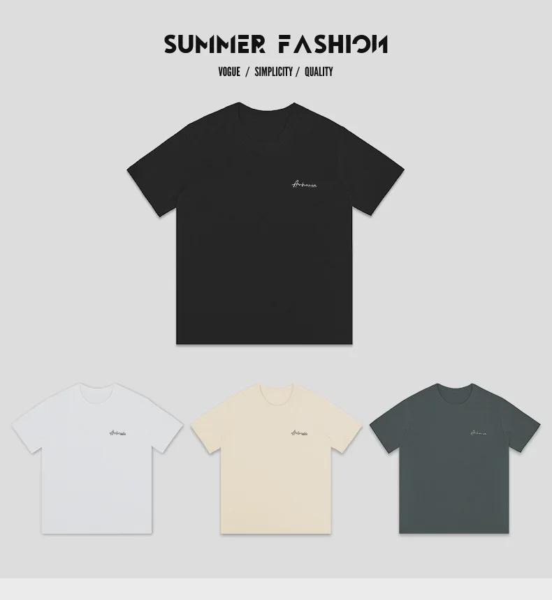 Herren T-Shirt Kurzarm Baumwolle Schwergewicht 260g Amerikanischer Stil (Sommer 2025 Trenddruck)