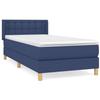 3130575 vidaXL Lit à sommier tapissier avec matelas Bleu 100x200 cm Tissu