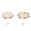 4 Inch Hand Tambourine with Metal Single Row Jingles Sheepskin Drum Skin Wooden Tambourines for Adults Kids Dance Sing Party