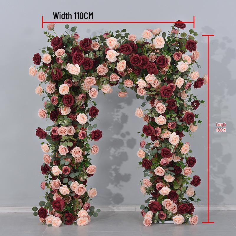 Guangqianfeng Deep Red & Pink Floral Wedding Arch Décor