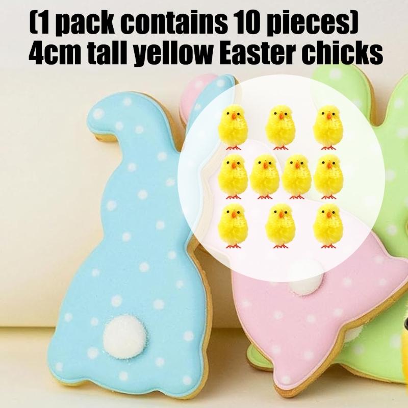 10 Stück 4 cm kleines gelbes Küken Osterdekoration Plüsch Polyester Küken Ornament Für Handgefertigte Bastelarbeiten Nähen Verzierungen