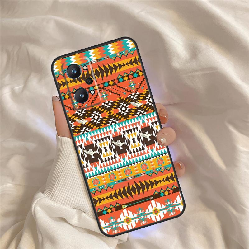 Native American Seamless Tribal Boho Case For Realme C75 C67 C63 C55 C51 C61 C53 C35 C65 C71 11 12 13 14 Pro Plus GT6 GT7 15 Pro