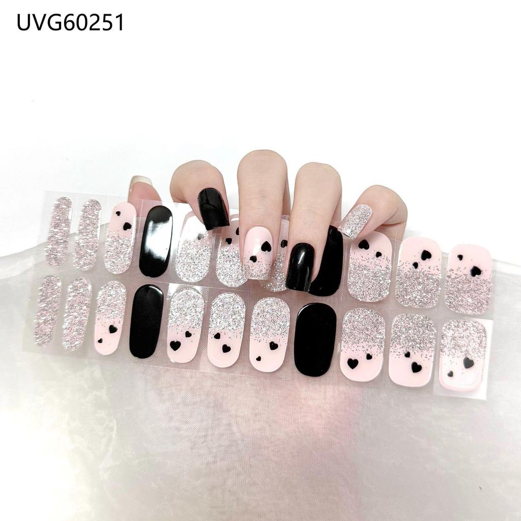 Transparent Nude UV Gel Nail Art Stickers: Semi-Cured, Semi-Baked Manicure Sheets