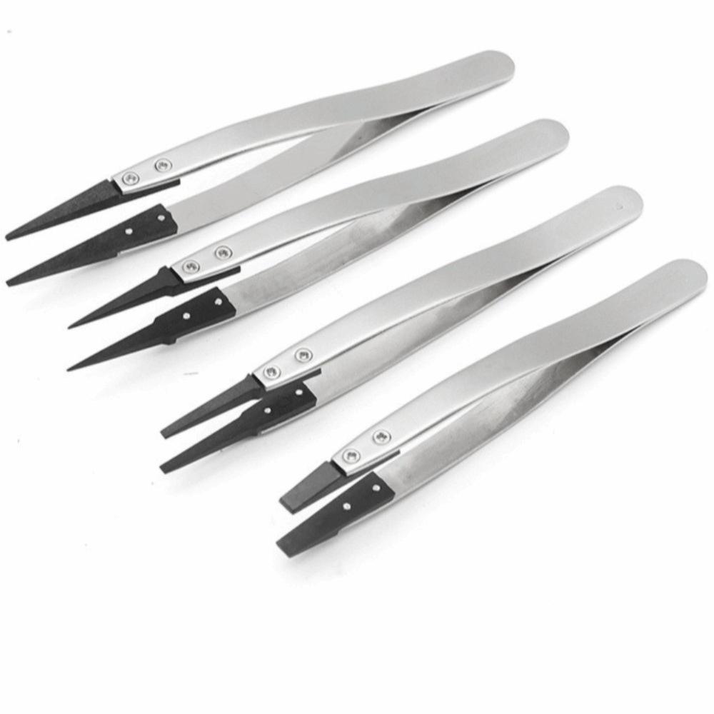 ESD Antistatische Pinzette Austauschbare Spitzen Kunststoffspitze Präzisionspinzette Präzisionsisolationspinzette Geeignet für Elektronik