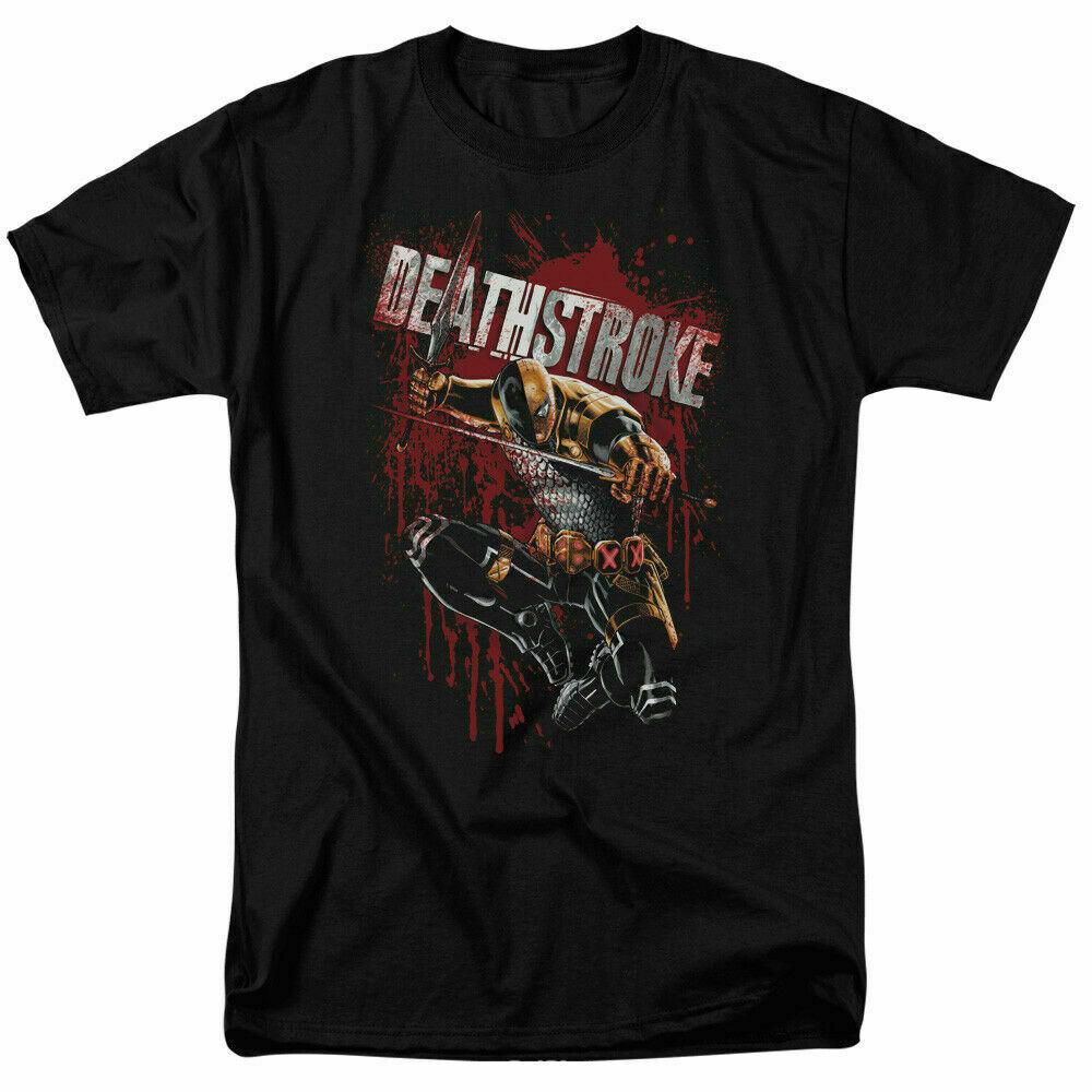 Deathstroke Blood Splatter T Shirt Licensed Comic Book Tee Black S