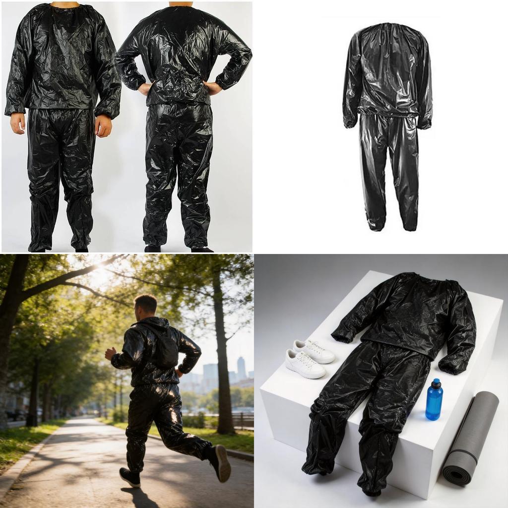 Pvc Sauna Suit Sweatenhancing Fitness Set For Men And Women With Polyester Fabric