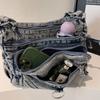 Denim Messenger Bag Vintage Women's Bag Large Capacity Multi-Layer Shoulder Bag