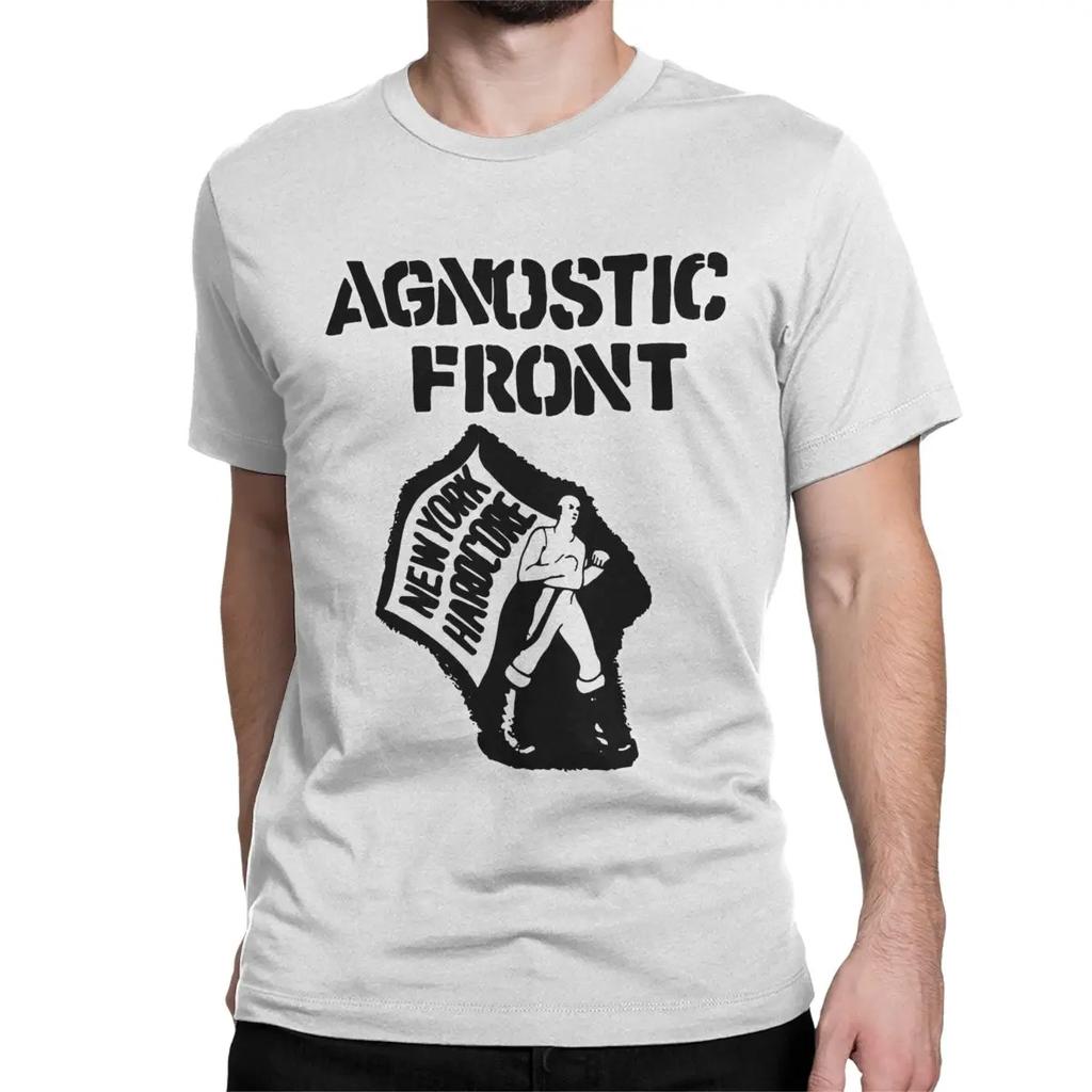 NYHC Flag American Hardcore Punk Band Rock T-Shirts Men Women Agnostic Front Cool Cotton Tees Short Sleeve T Shirts Clothing