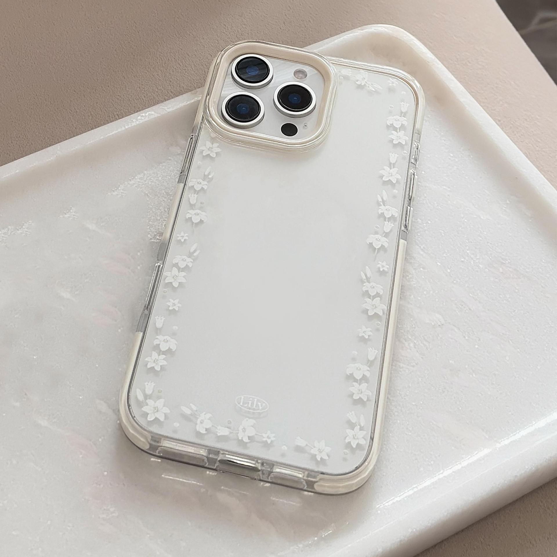 

Lily Magnetic Suction Bracket 16pro Max Transparent IPhone 15 Mobile Phone Case Suitable for 13 Anti Fall Fresh 14 12pro max (6.7)