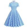 Vintage Polka Dot Dress With Cotton Fabric For Elegant Spring Casual Occasions