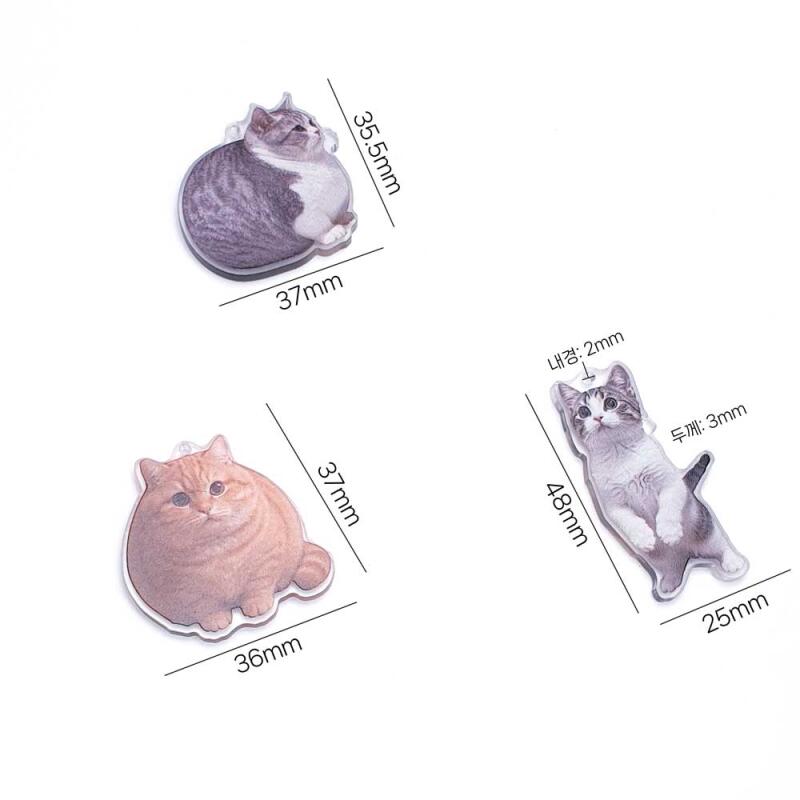 Acrylic Animal Fat Cat Keychain Accessory Supplies