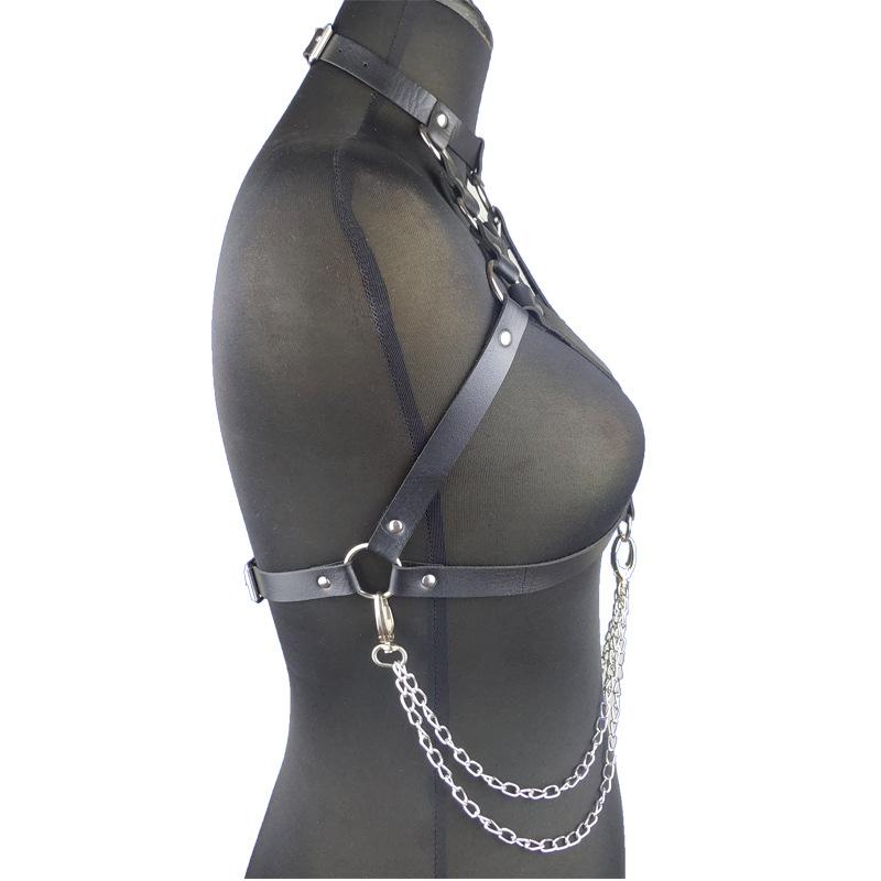 Adult sex toys - PU leather collar restraint chain corset for women - Alternative bondage dress - Best-selling product