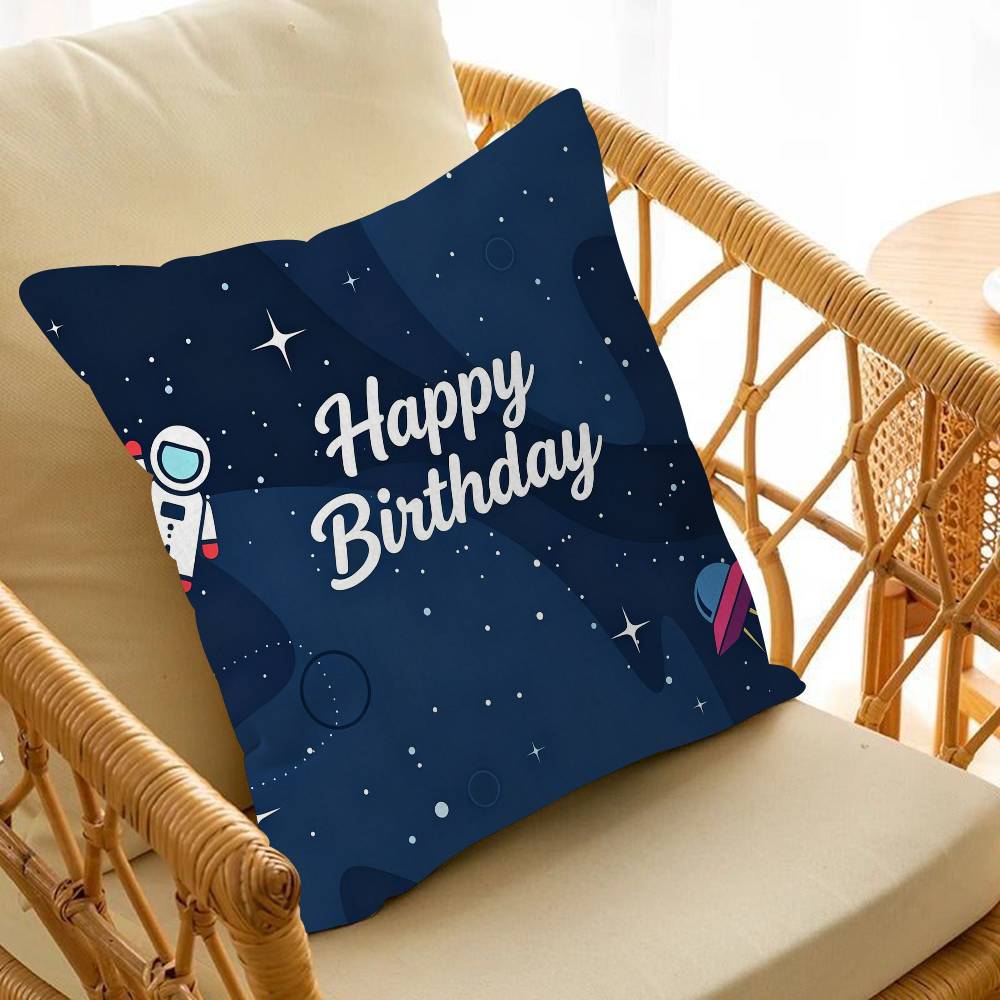 Cartoon Astronaut Outer Space Planet Pillow Cushion Cover Pillowcase Living Room Sofa Home Decor Customized