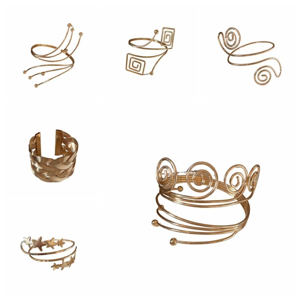 Adjustable Opening Cuff Bracelets Zinc Zinc Alloy Circle Upper Arm Bracelet Star Armband Arm Chain  Girls