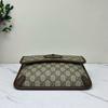 [Pre-Owned] Neo Vintage Series Gold Foil Logo Monogram Tiger Head Decorative Striped Shoulder Strap Canvas And Leather Messenger B - Excellent #NCLDCG
