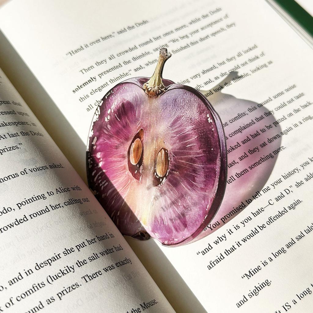 Delicate Transparent Acrylic Apple Bookmark Reading Mark Student Gift Premium Feeling Cute Grape Tomato Bookmarks