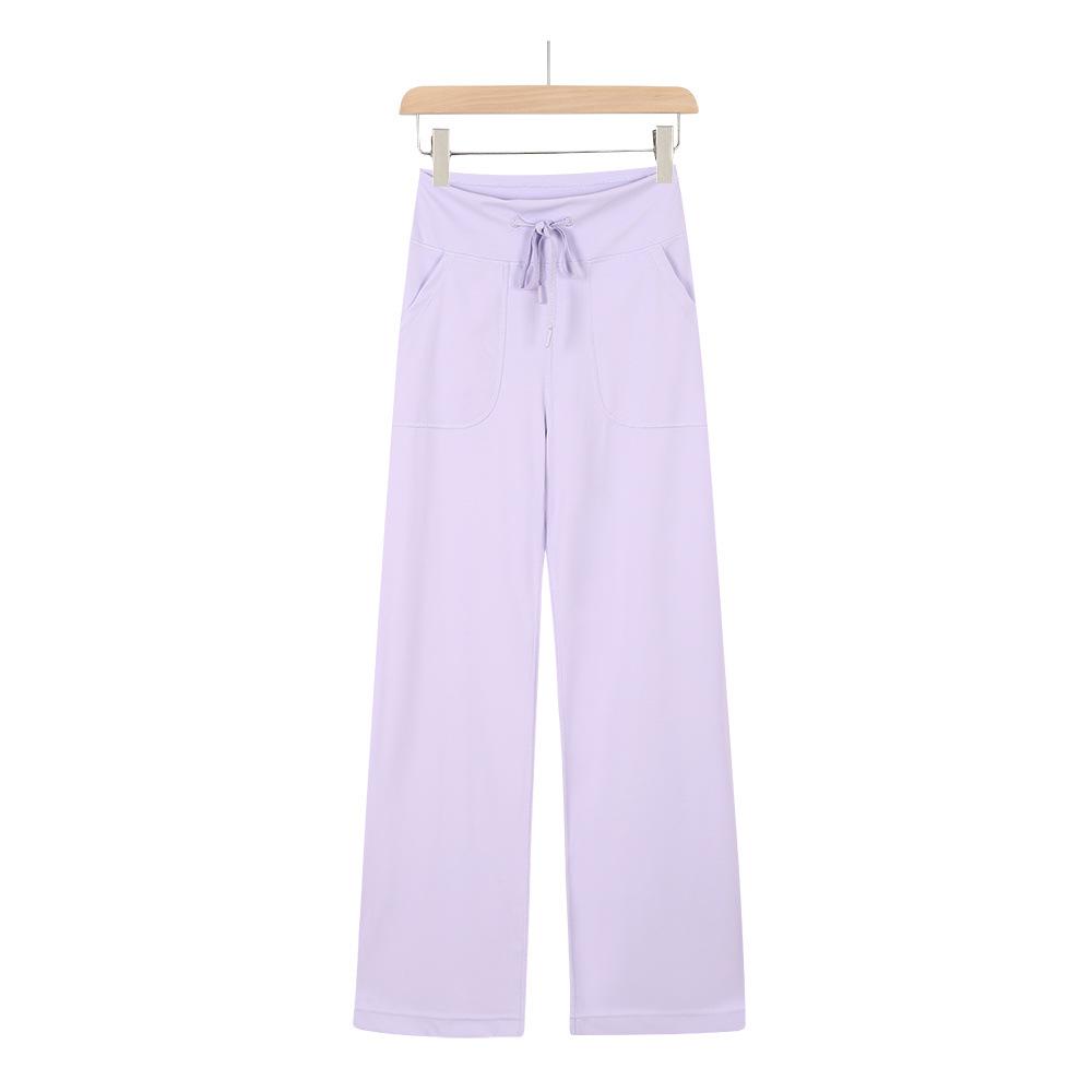 Lulu-Inspired High Waist Yoga Pants - Drawstring Straight Leg with Loose Drape for Casual Sports