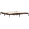 Brown Oak Effect Bed Frame 200 X 200 Cm Wood Based Panel & Metal