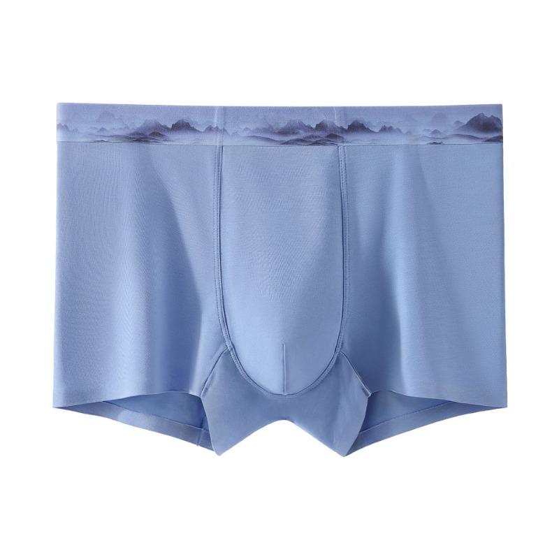 Men Modal Texture Thin Breathable Seamless Solid Boxer Briefs Underwear