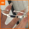 Xiaomi 100% Masivní Sterlingové Stříbro 925 Retro Náramek pro Ženy Muže Vintage Ručně Vyráběný Plochý Jednoduchý Náramek Dárek k Narozeninám