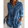 Mode Dames Zomer Revers Knopen Down Shirt 3D Gezicht Print Lange Mouwen Shirt Casual Grote Maat Outdoor Strand Bloemen Shirt