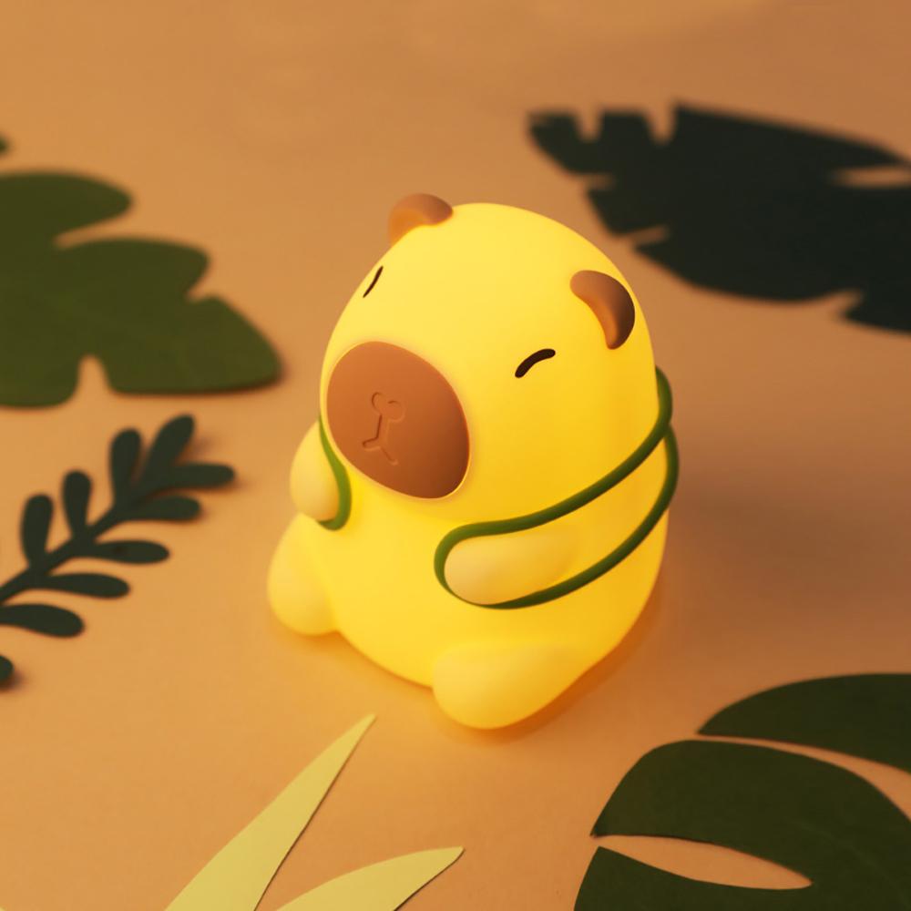 

Ночной светильник Capybara, симпатичные силиконовые детские ночники в виде животных, перезаряжаемая прикроватная лампа с сенсорным датчиком для детской спальни