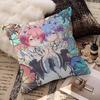 Anime Re Zero Cushion Cover Inches Farmhouse Decor Home Throw Pillow Covers for Couch Decorations