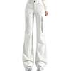 2026 Womens High-Waisted Black Cargo Pants Loose Fit Retro Streetwear Wide-Leg Trousers