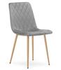 TURIN Chair - Light Grey Velvet / Wood-coloured Legs X 1