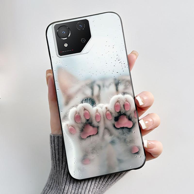Casing For Asus ROG Phone 8 Phone8 ROG8 Pro Case Luxury Dragon Cute Cool Boys Girls Slim Black Matte Soft TPU Back Protect Cover