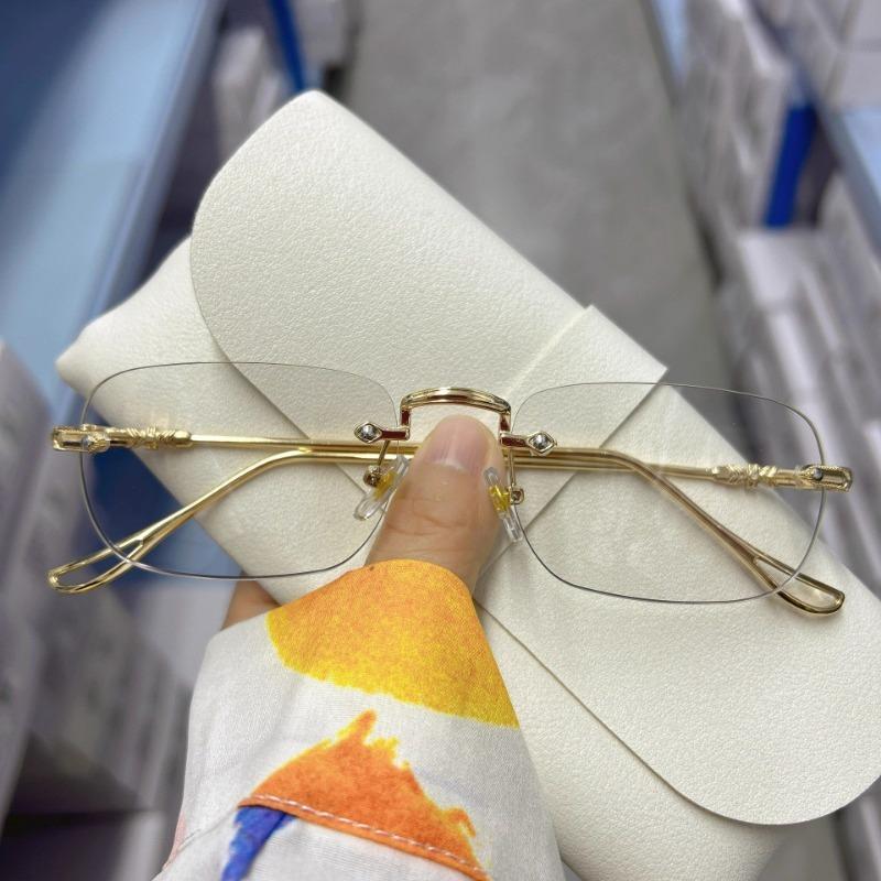 Pochromic Anti Radiation Glasses For Women Men Rimless Eyeglass Transition No Frame Eyeglass Shade Computer Eyewear Frameless