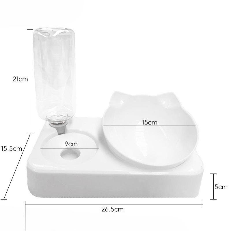 Cat Bowl, Pet Bowl, Automatic Water Dispenser, Water and Food Integrated, Cat and Dog Food Bowl, Dog Bowl, Pet Water Bowl