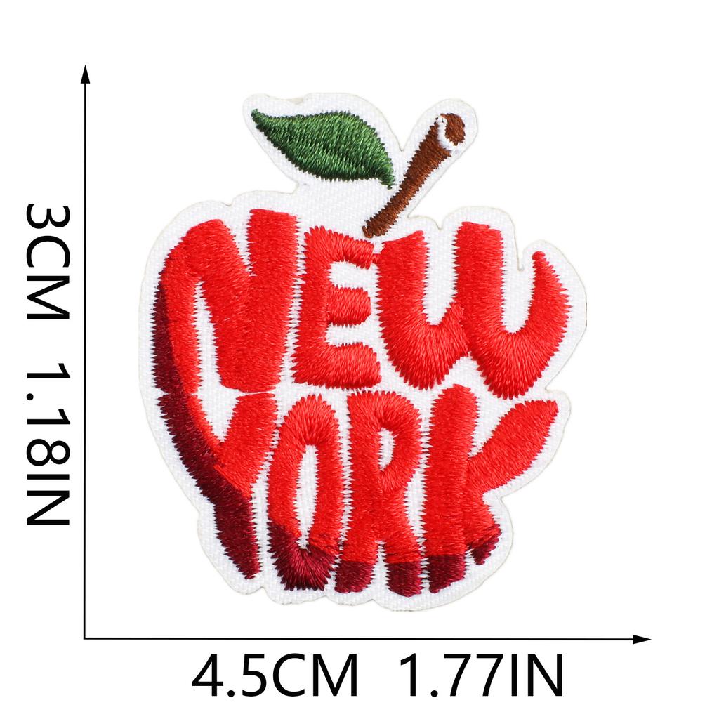 Wind Chime Embroidery Cloth Sticker Cute Bulldog Bag Decorative Patch Sticker Art Embroidery Label Red Lip Stamp Sticker