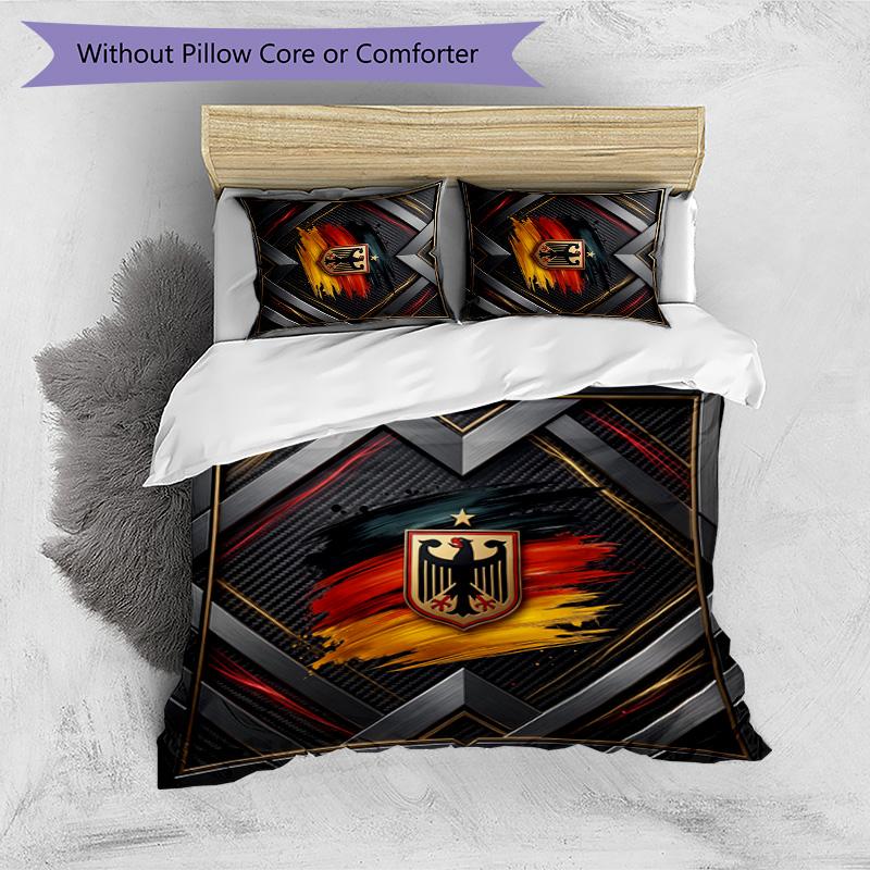 Germany Football Printed Bedding 3 Piece Set Cozy Breathable Bed Cover Set As Housewarming Holiday Gift