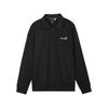 Sport Lifestyle Series Solid Color Contrast Knit Loose Half-Zip Pullover Sweatshirt Unisex Sweatshirt Carbon-Black L324U078-0018