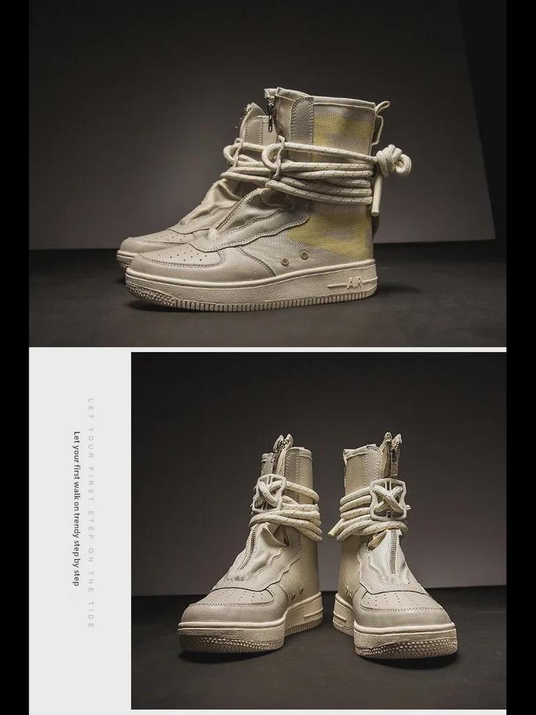 2025 Trendy High-Top Korean Style Couple Sneakers - Men's Large Size Fashion Sports Shoes for Spring & Autumn